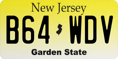 NJ license plate B64WDV