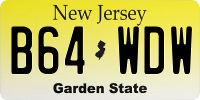 NJ license plate B64WDW