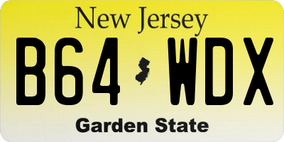 NJ license plate B64WDX