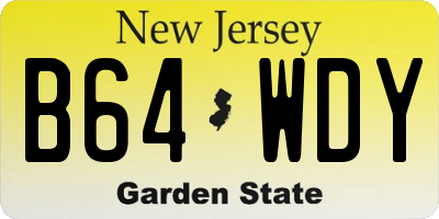 NJ license plate B64WDY