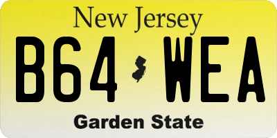 NJ license plate B64WEA