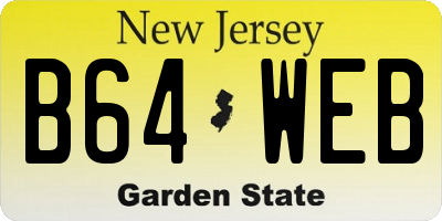 NJ license plate B64WEB