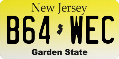 NJ license plate B64WEC