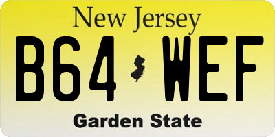 NJ license plate B64WEF