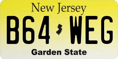 NJ license plate B64WEG