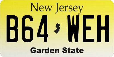 NJ license plate B64WEH