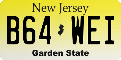 NJ license plate B64WEI