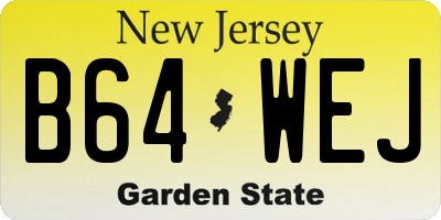 NJ license plate B64WEJ