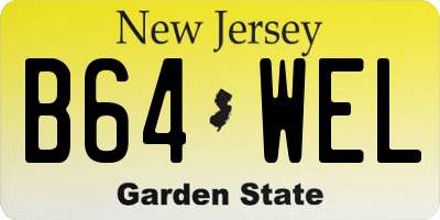 NJ license plate B64WEL