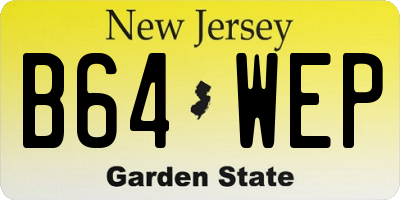 NJ license plate B64WEP