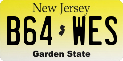 NJ license plate B64WES