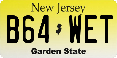 NJ license plate B64WET