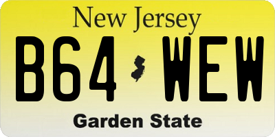 NJ license plate B64WEW