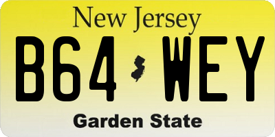 NJ license plate B64WEY