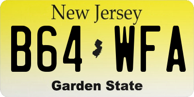 NJ license plate B64WFA