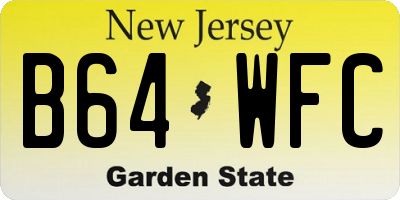 NJ license plate B64WFC