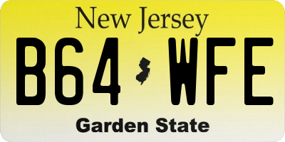 NJ license plate B64WFE