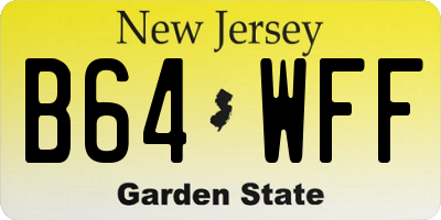 NJ license plate B64WFF