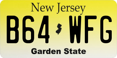 NJ license plate B64WFG