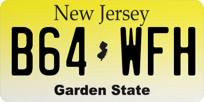 NJ license plate B64WFH