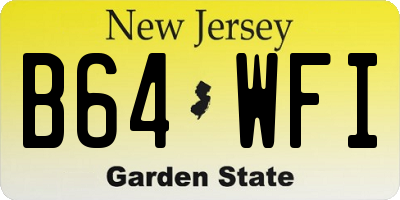 NJ license plate B64WFI