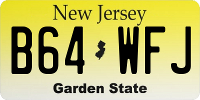 NJ license plate B64WFJ