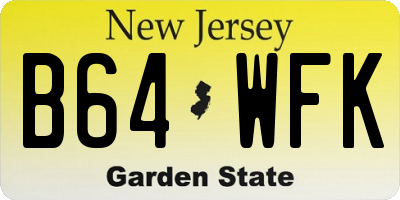 NJ license plate B64WFK