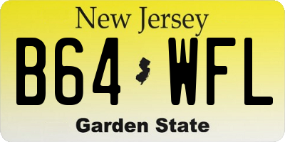 NJ license plate B64WFL
