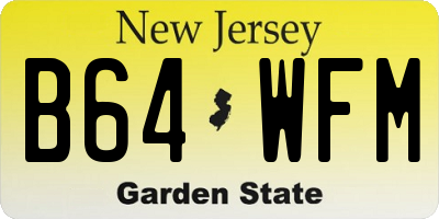 NJ license plate B64WFM