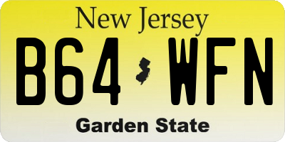 NJ license plate B64WFN