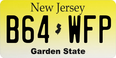 NJ license plate B64WFP