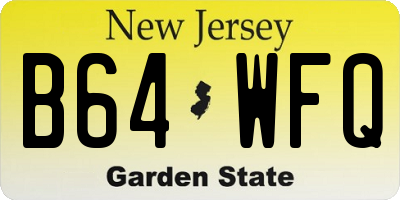 NJ license plate B64WFQ