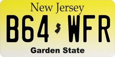 NJ license plate B64WFR