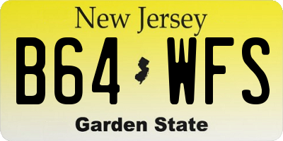 NJ license plate B64WFS
