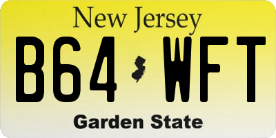 NJ license plate B64WFT