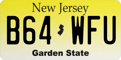 NJ license plate B64WFU