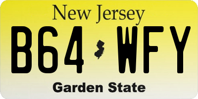NJ license plate B64WFY