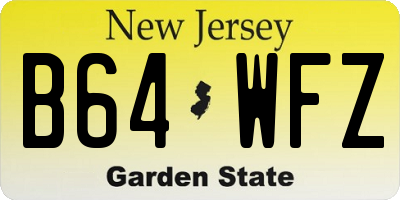 NJ license plate B64WFZ