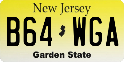 NJ license plate B64WGA