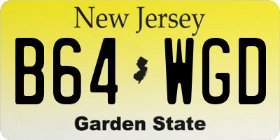 NJ license plate B64WGD