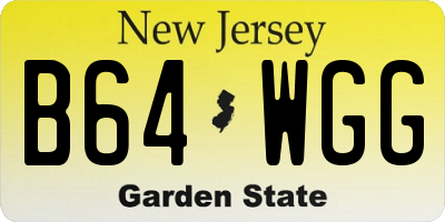 NJ license plate B64WGG
