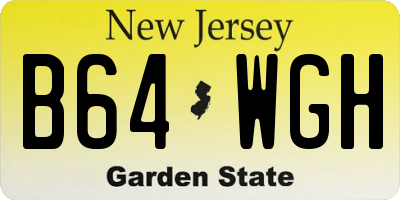 NJ license plate B64WGH