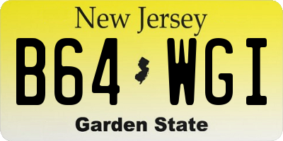NJ license plate B64WGI