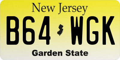 NJ license plate B64WGK