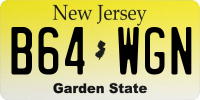 NJ license plate B64WGN