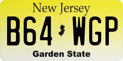 NJ license plate B64WGP