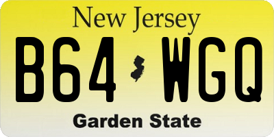 NJ license plate B64WGQ