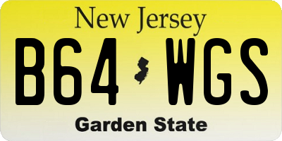 NJ license plate B64WGS