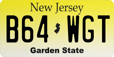 NJ license plate B64WGT