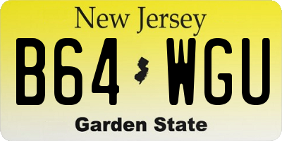 NJ license plate B64WGU